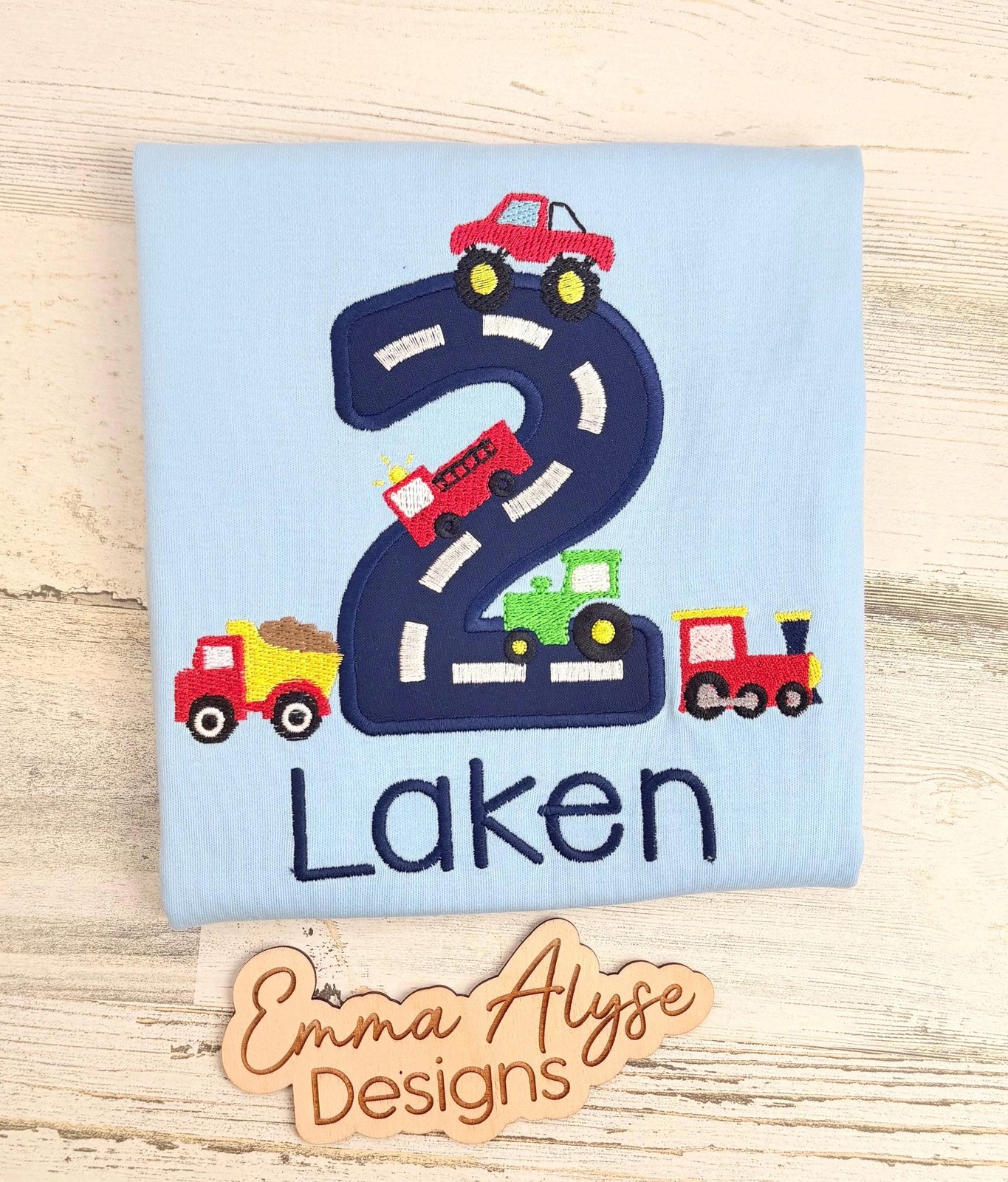 Embroidered Transportation Birthday Shirt, Things That Go Custom Age