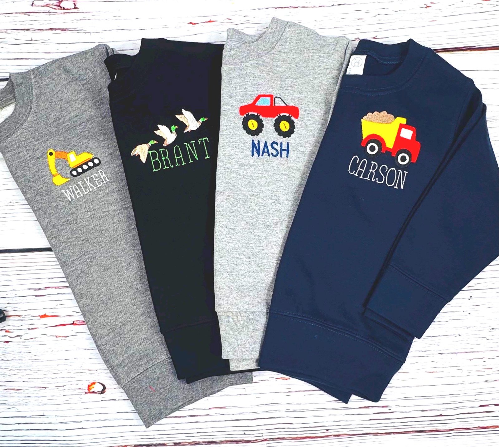 Personalized Boys Sweatshirt, Embroidered Left Chest Shirt, Toddler Boys Pullover