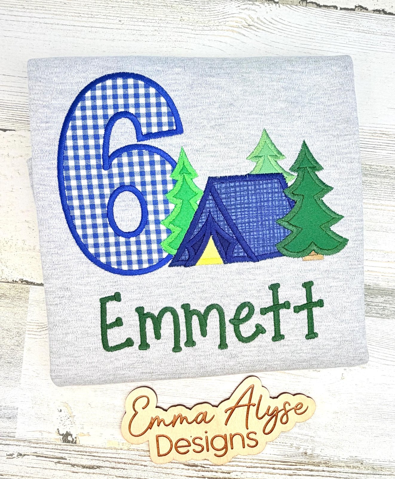 Camping Birthday Shirt for Boys, Personalized Embroidered Outdoor Adventure Tee