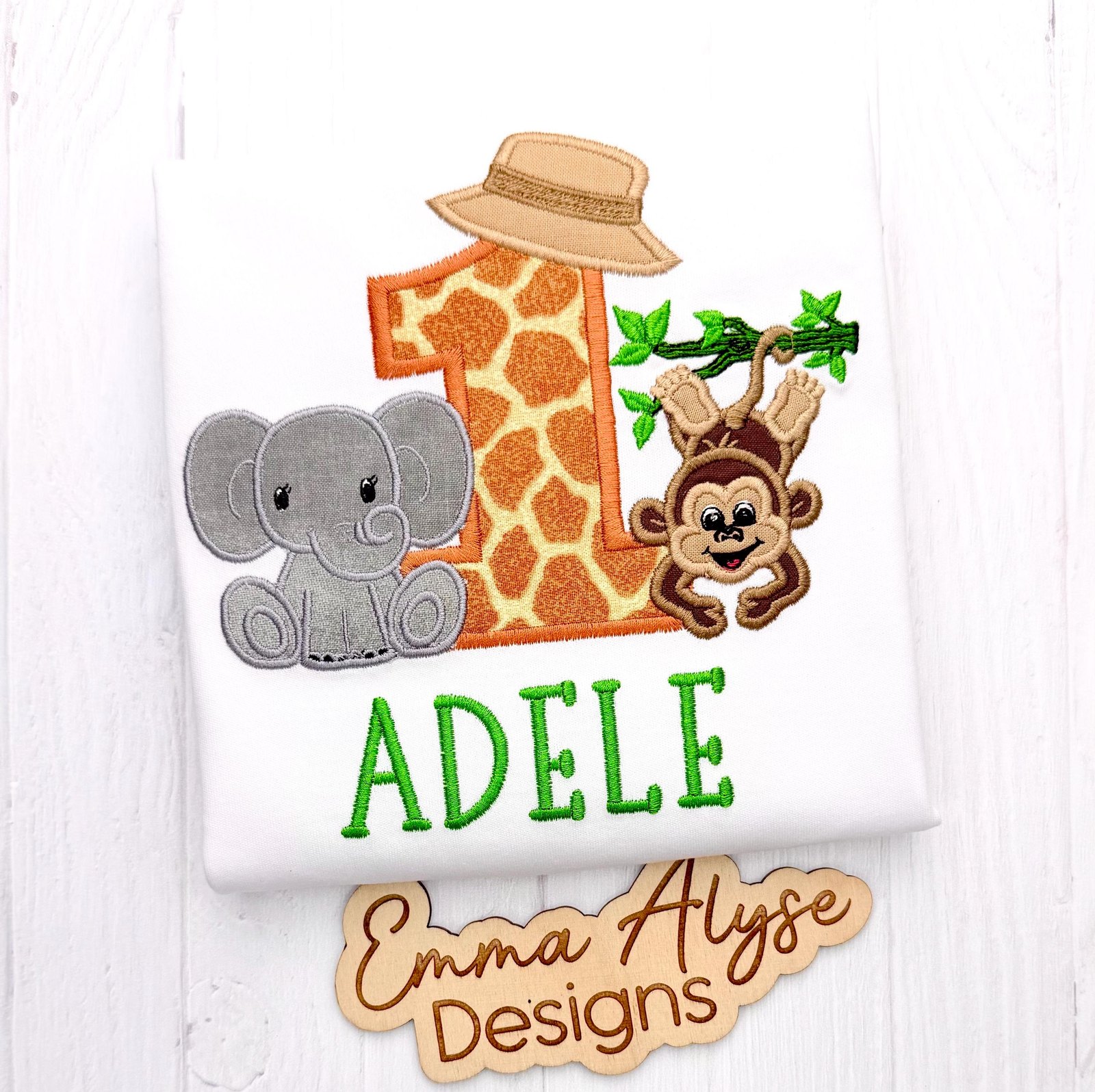 Personalized Safari Birthday Shirt: Embroidered Jungle Zoo Party Top