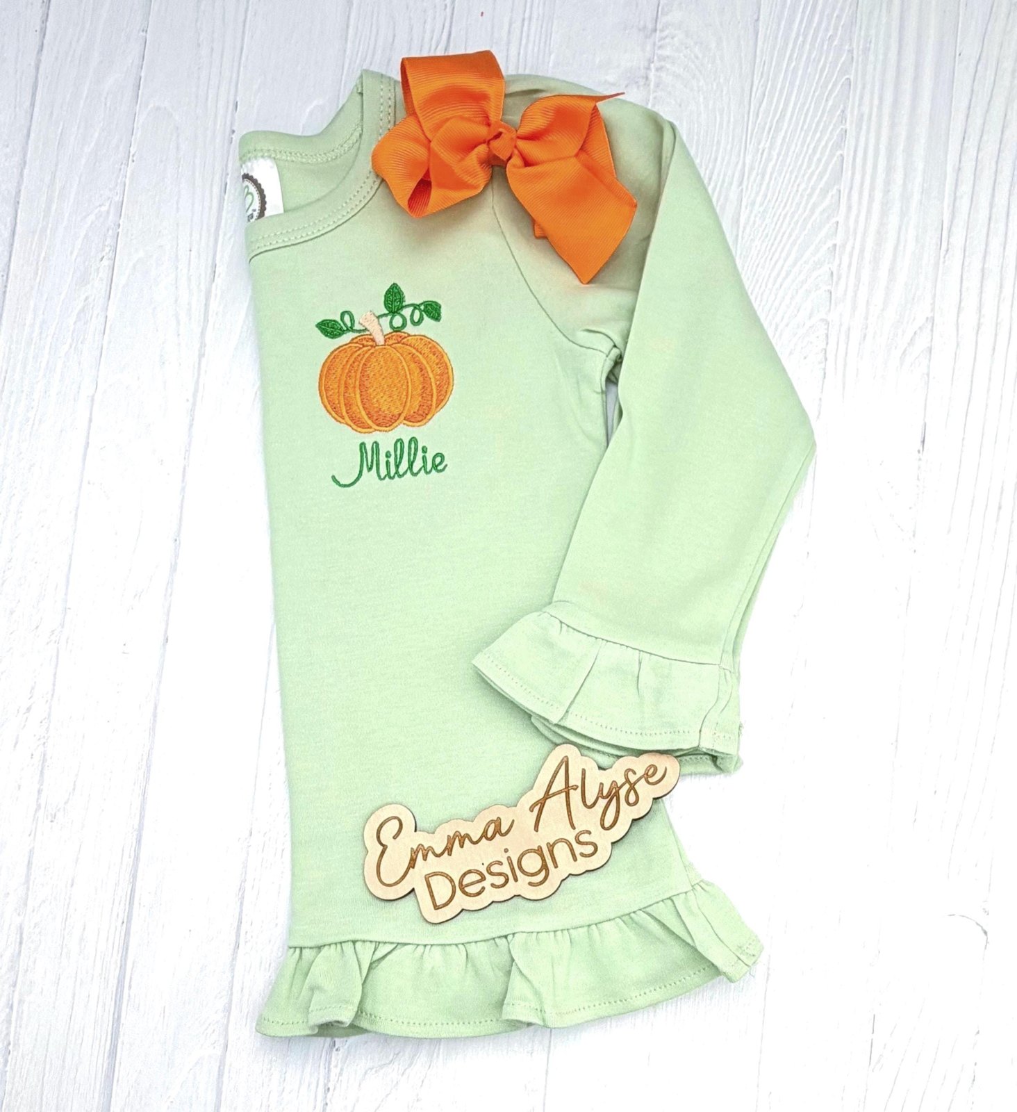 Personalized Pumpkin Shirt for Kids, Embroidered Fall Shirt, Boys or Girls Thanksgiving Outfit