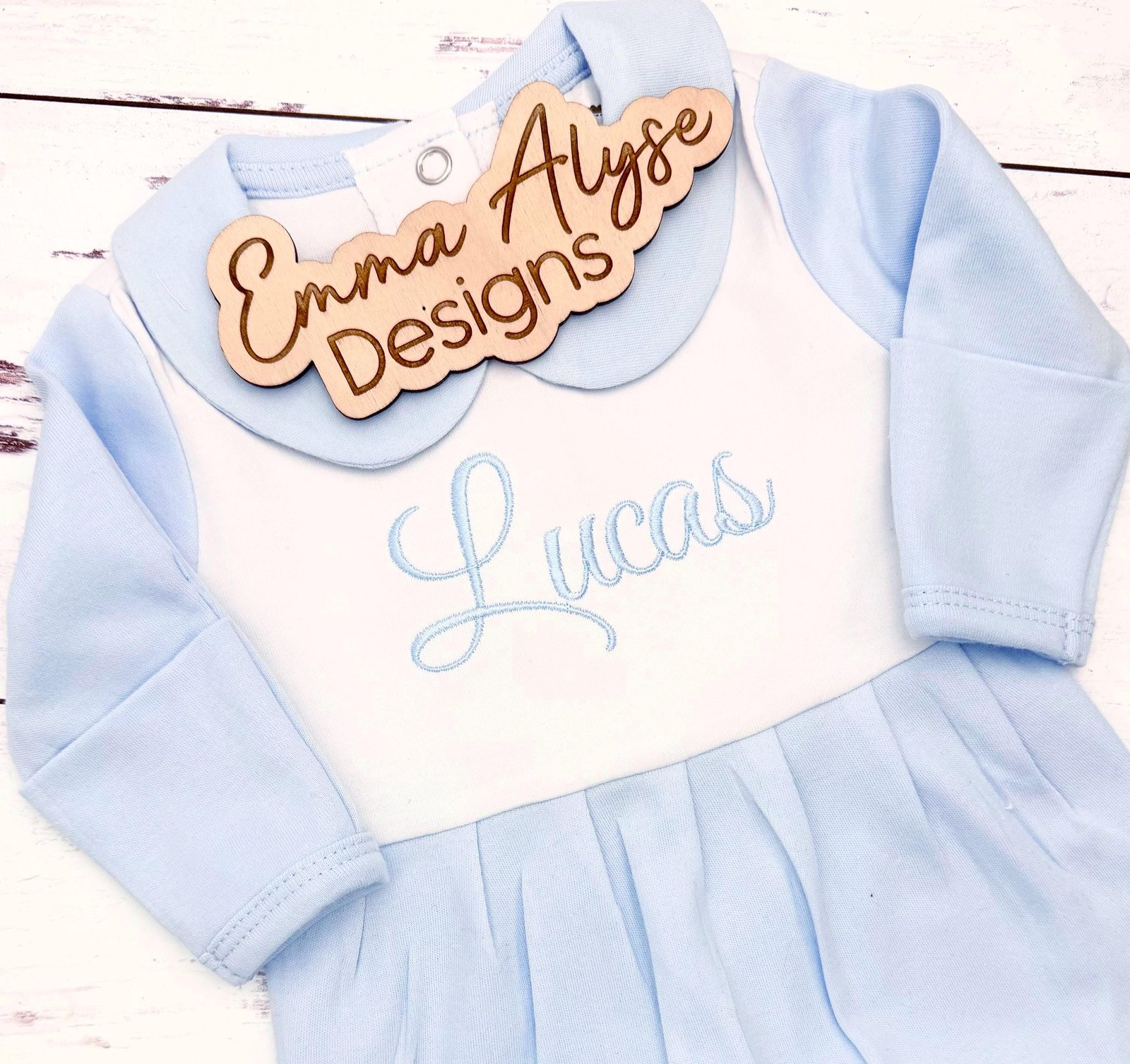 Personalized Newborn Outfit, Embroidered Baby Gift, Custom Sleeper