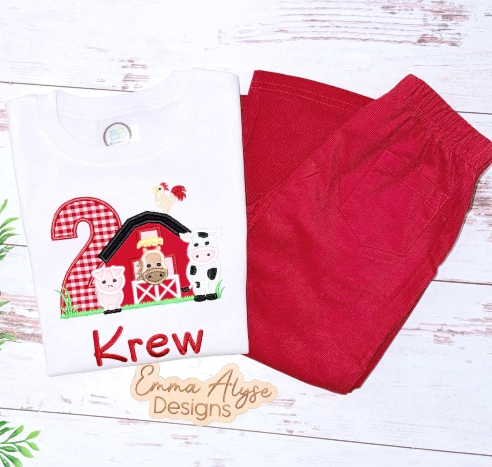 Farm Birthday Outfit, Corduroy Pants Outfit, Personalized Party Shirt