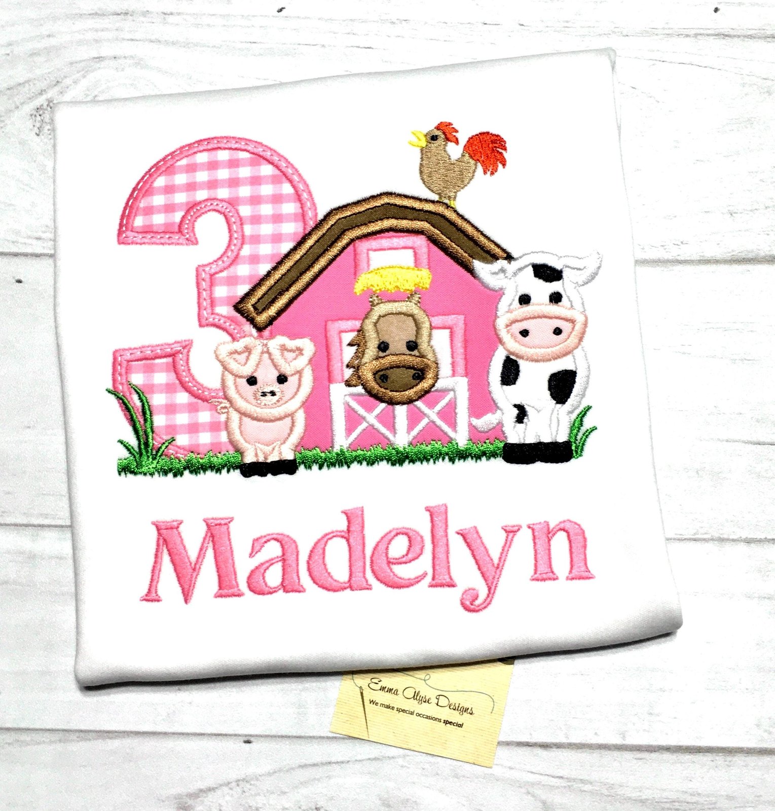 Farm Birthday Shirt: Any Age, Girls Barnyard Outfit