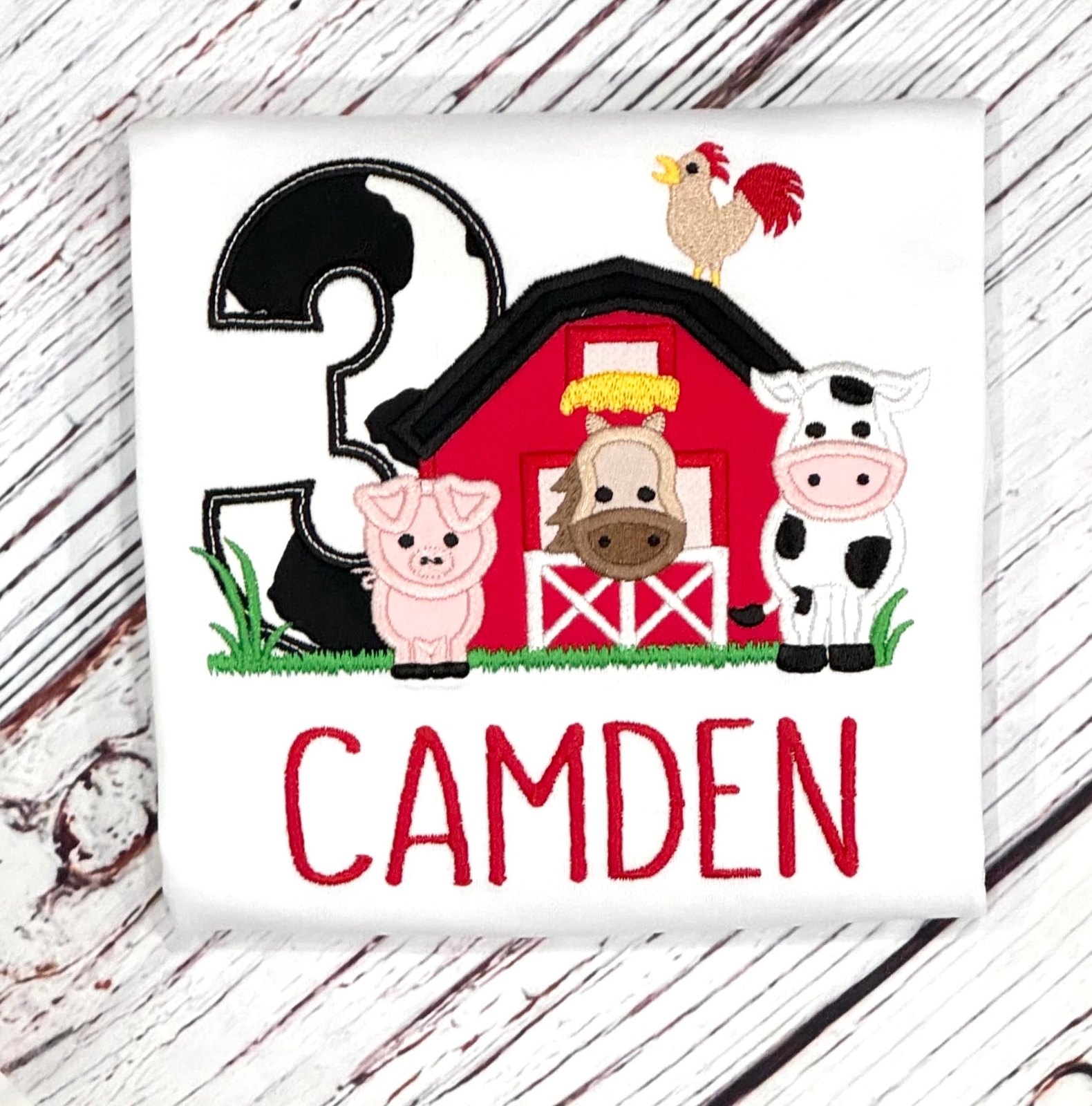 Farm Theme Birthday Shirt, Cow Print T-Shirt, Any Age