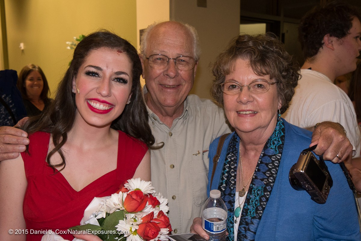 My mother and father with Olivia after the performance. Lumix G7 with 14-140mm. ISO 800