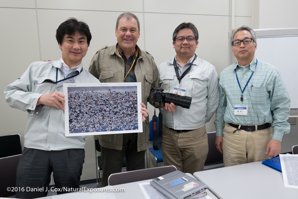 The lens development team with a picture gave teach of them shot with the new Leica 100-400mm zoom which I'm holding attached to a GH4.