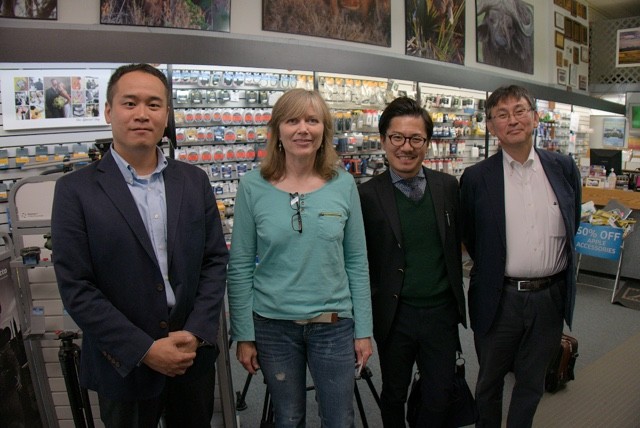 Panasonic Lumix Executives from Tokyo meet with Marsha Phillips F11 Photographic Supplies in Bozeman, Montana.