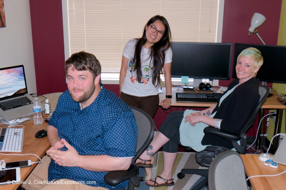 Matt, Raiza and Neo in the Mylio Control Center solving the worlds Mylio problems one call at a time. Seattle, Washington.