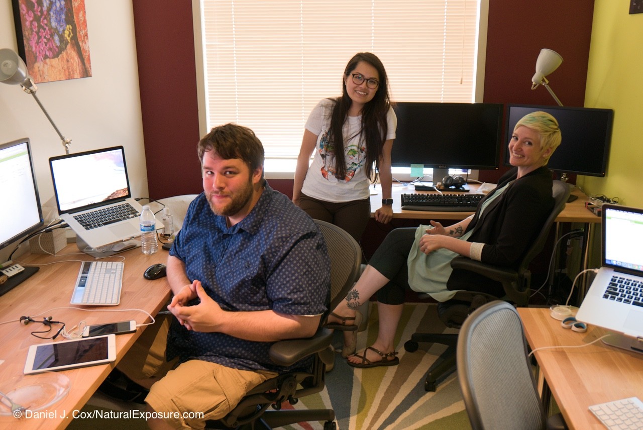 Matt, Raiza and Neo in the Mylio Control Center solving the worlds Mylio problems one call at a time. Settle, Washington.
