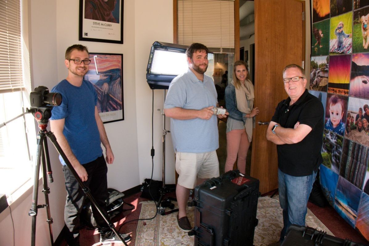 Anthony, Matt, Jen and Kevin on the set for the Mylio informational video. Seattle, Washington.