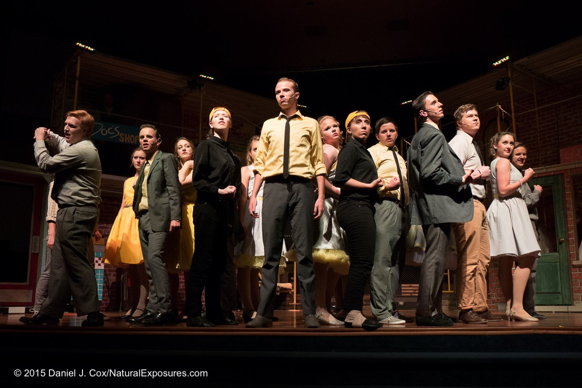 The cast of West Side Story on stage. Lumix G7 with 14-140mm. ISO 1600 