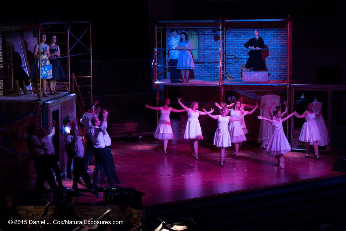 This image was shot from the balcony where I had moved to during intermission. 1/100th of a second at ISO 2000
