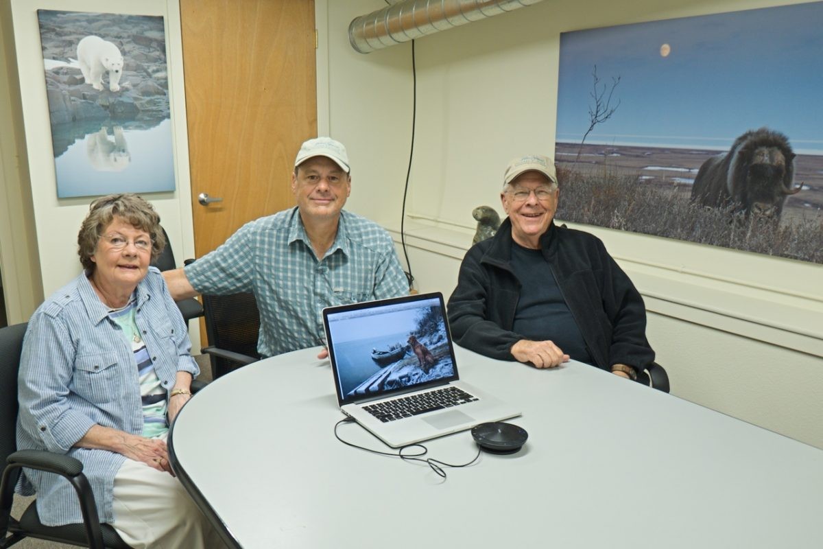 My mother Marlene Cox the left, me in the middle and father Jack Cox on the right in our conference room at Natural Exposures and Polar Bears International offices in Bozeman, Montana