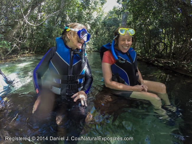 Freddy and Judy take a break from our swim down the Salobra River, Brazil