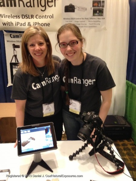 CamRanger booth, Melissa Ryckman and her Aunt Maureen show the new IPad and remote control device.