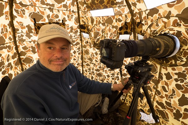 Working with the Lumix GH4 attached to my Nikkor 600mm F/4 in the blind at the net site. Alaska.