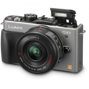 Panasonic Lumix GX1 with the 14-42X lens. Very compact, light and superb image quality 