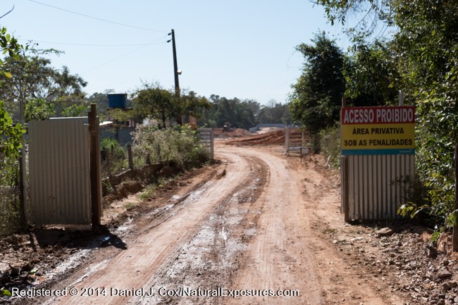 Construction at the edges of a small blact-taild marmoset reserve in the middle of Cuiaba, Brazil.