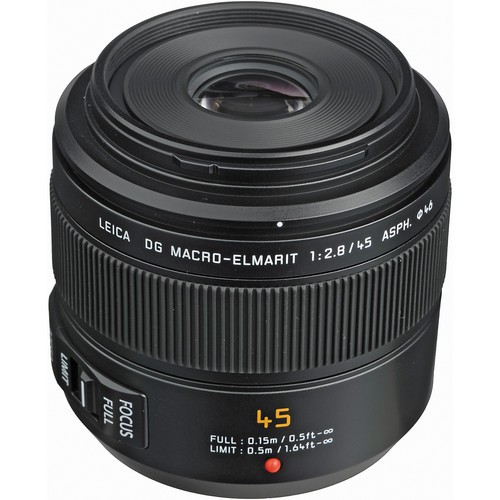 Panasonic Leica DG Macro-Elmarit 45mm f/2.8 ASPH. MEGA O.I.S. 7.94 oz (225 g) and a price of $900.00US