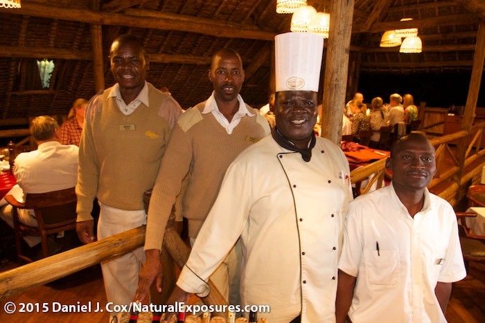 The kitchen crew pose for pictures at the Mara Intrepids Lodge. Kenya