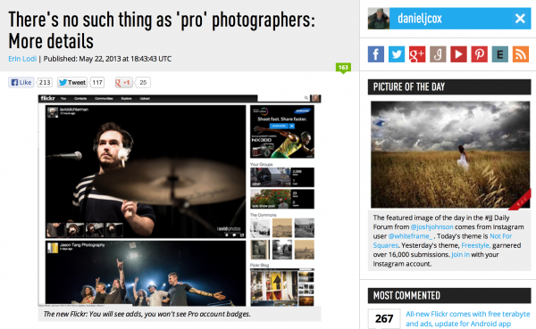 Click on this image to read the full story highlighting Flickr's  Marissa Mayer's official blonde moment where she suggests there are no longer any professional photographers. Nice......... Thanks for keeping us in the know DPReview Connect.