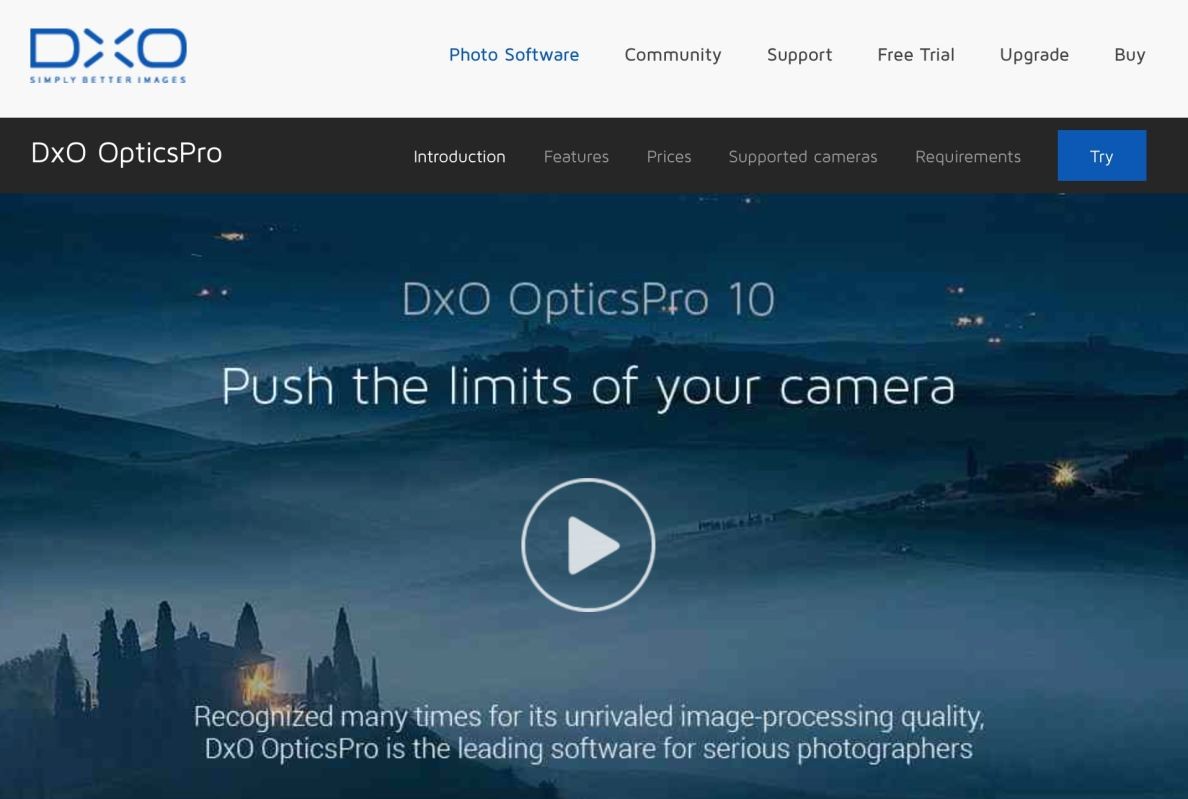 Click on the above image to be taken to the DxO Mark Optics Pro web page for a Free Trial version.