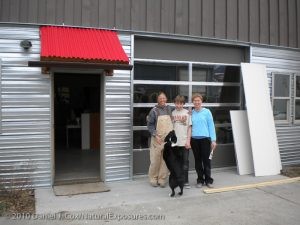 Krisata, Colter and Tanya outside our new office on Wallace in Bozeman.