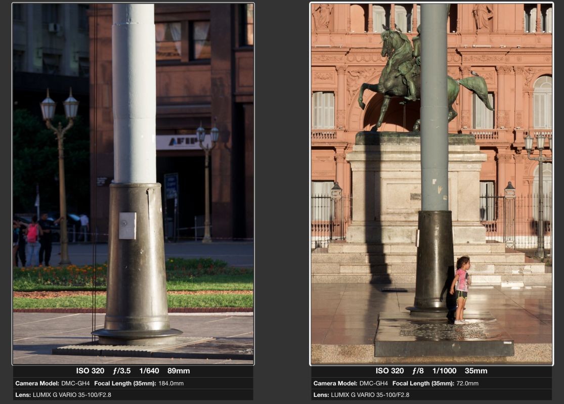 The left image is has more of a feeling of 3 dimensions due to side light. The right image is boring due to front light. 