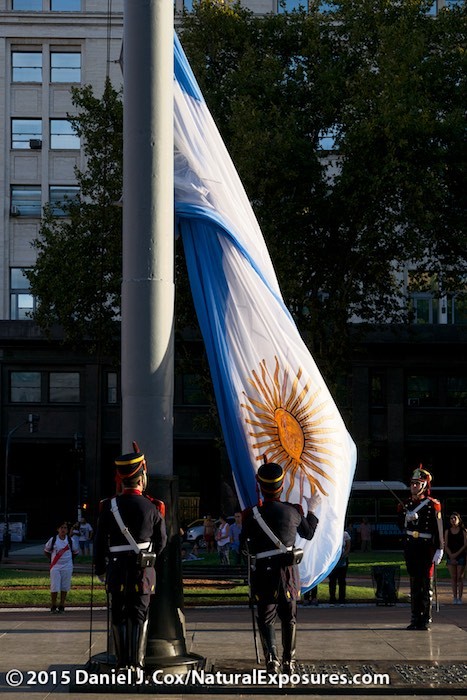 The nightly changing of the guard at Plaza de Mayo, Buenos Aires, Argentina.