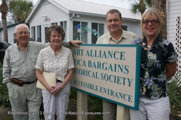 Jack, Marlene and Daniel Cox with Pike Powers at the Boca Grande ARt Alliance. Florida.