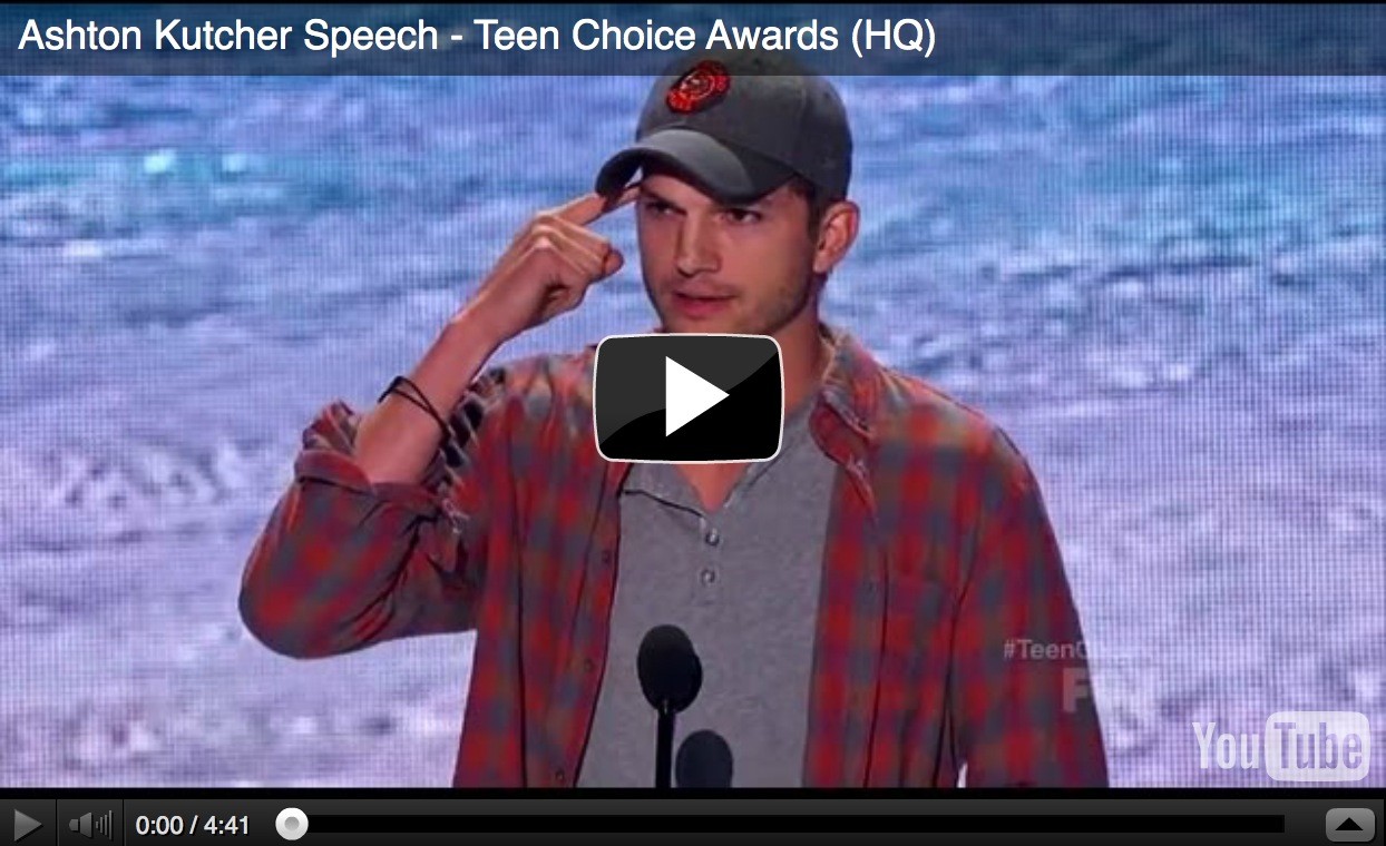 Ashton Kutcher Offers a Great Message