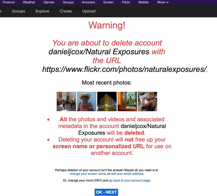 Good riddance Flickr. I hope your servers crash on the activity of your long time supporters getting rid of their accounts. 
