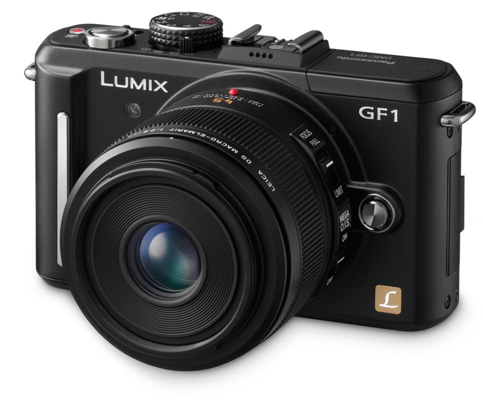 this is the original MFT camera that started the whole transition for me. It's the Lumix GF1, interchangeable MFT camera with an attached 42.5 macro lens. Photo courtesy of Imaging-Resource.com