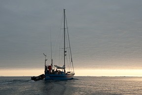 Sailing into the midnight sun.