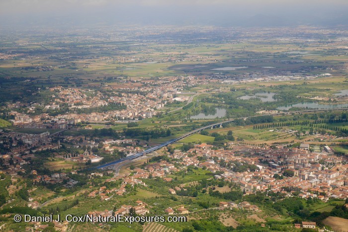 On final approach in to the gorgeous capitol city of Tuscany, Florence, Italy. 