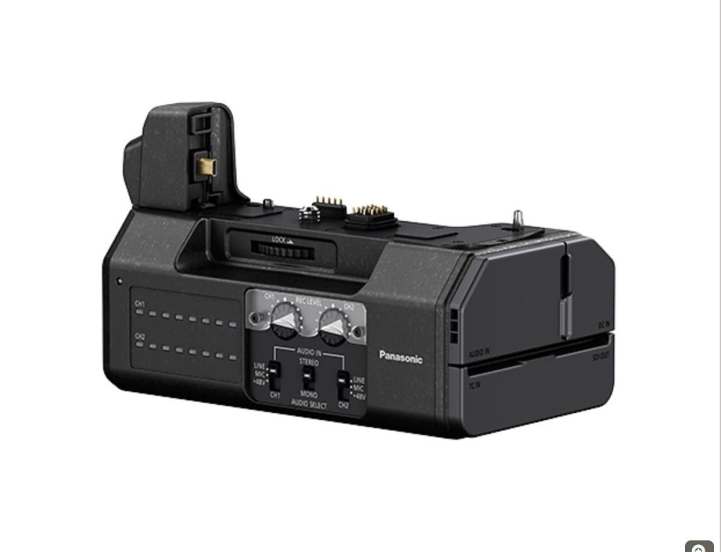 The XLR base for the GH4 allows for professional sound production
