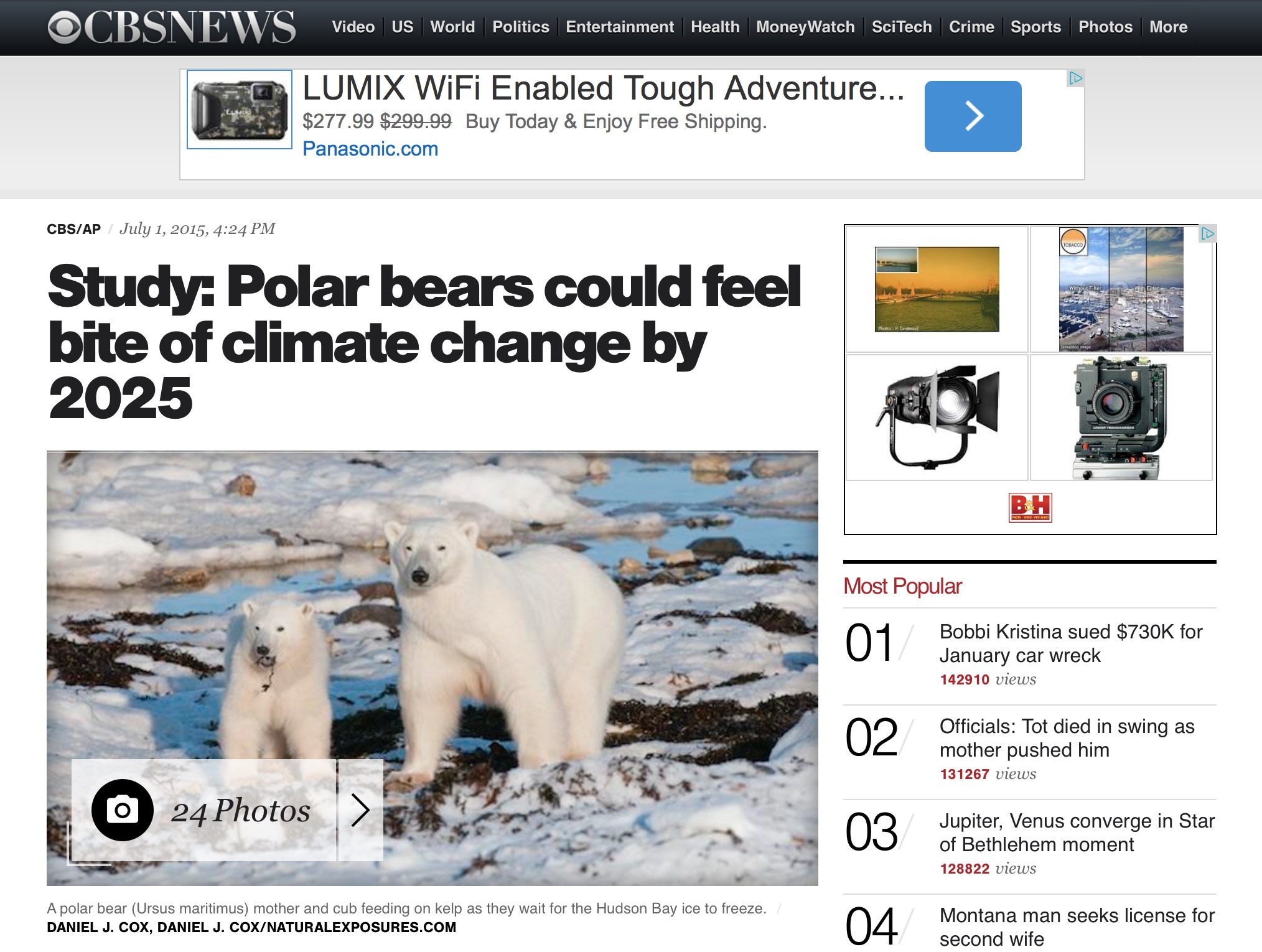 Arctic Documentary Project Photo Used by CBS News
