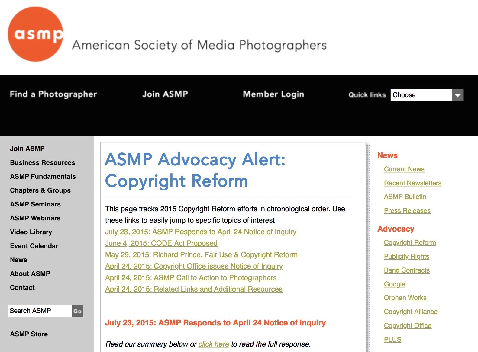 ASMP Delivers Copyright Reform Ideas