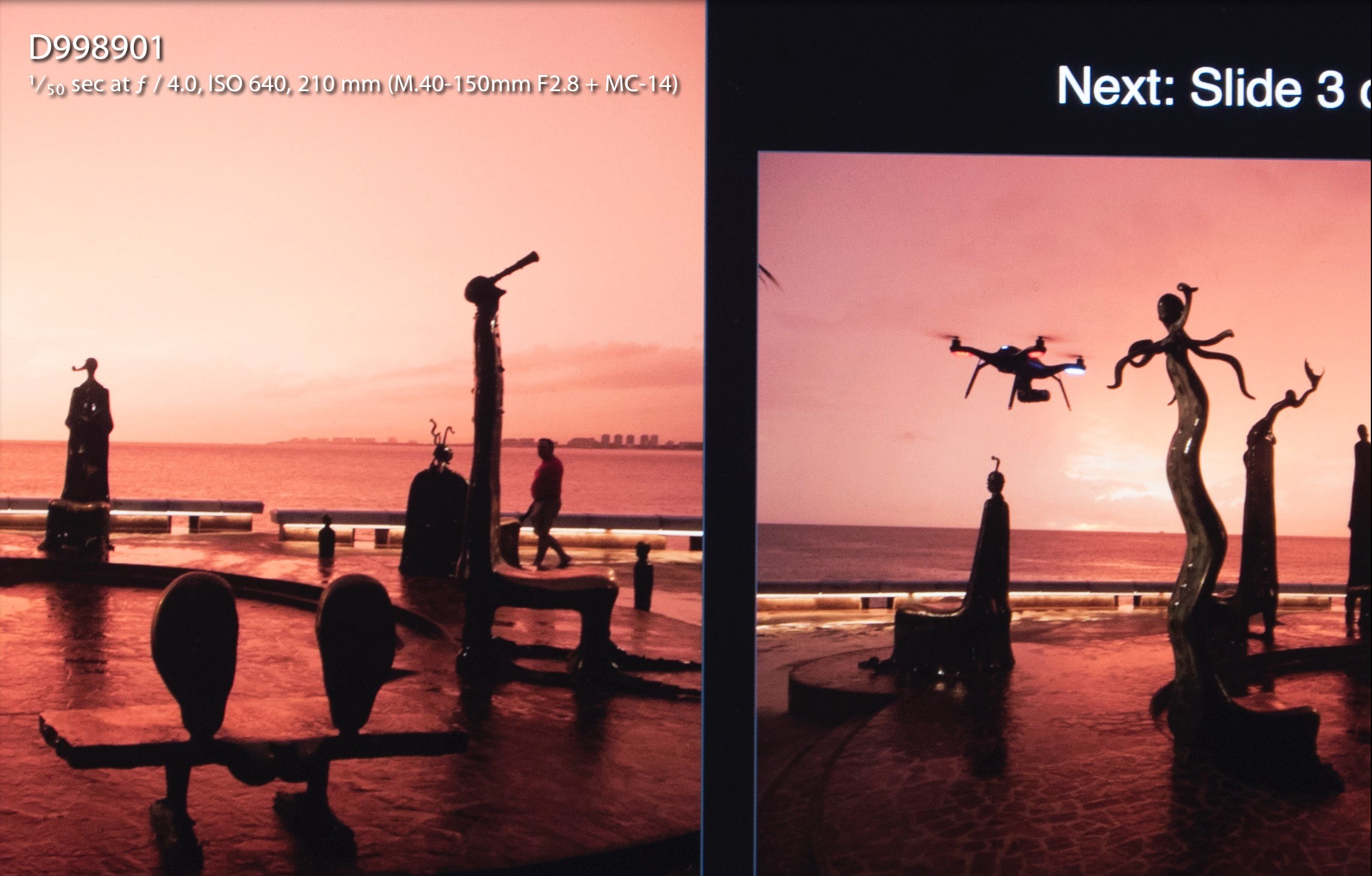 Another sample image taken of Dave Suber's laptop with one of his photos showing. Like the other shots above I was hand holding the lens with a shutter speed of 1/50th of a second with the lens at 210mm X2=420mm. Hand held! Simply amazing.