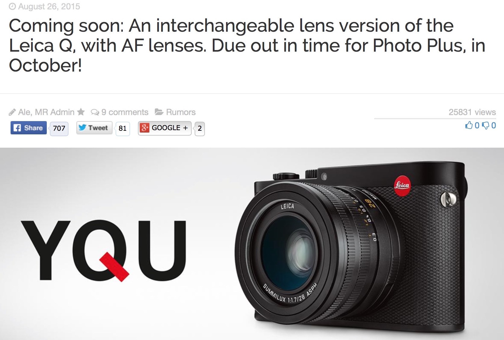 Full Frame Leica with Panasonic Technology