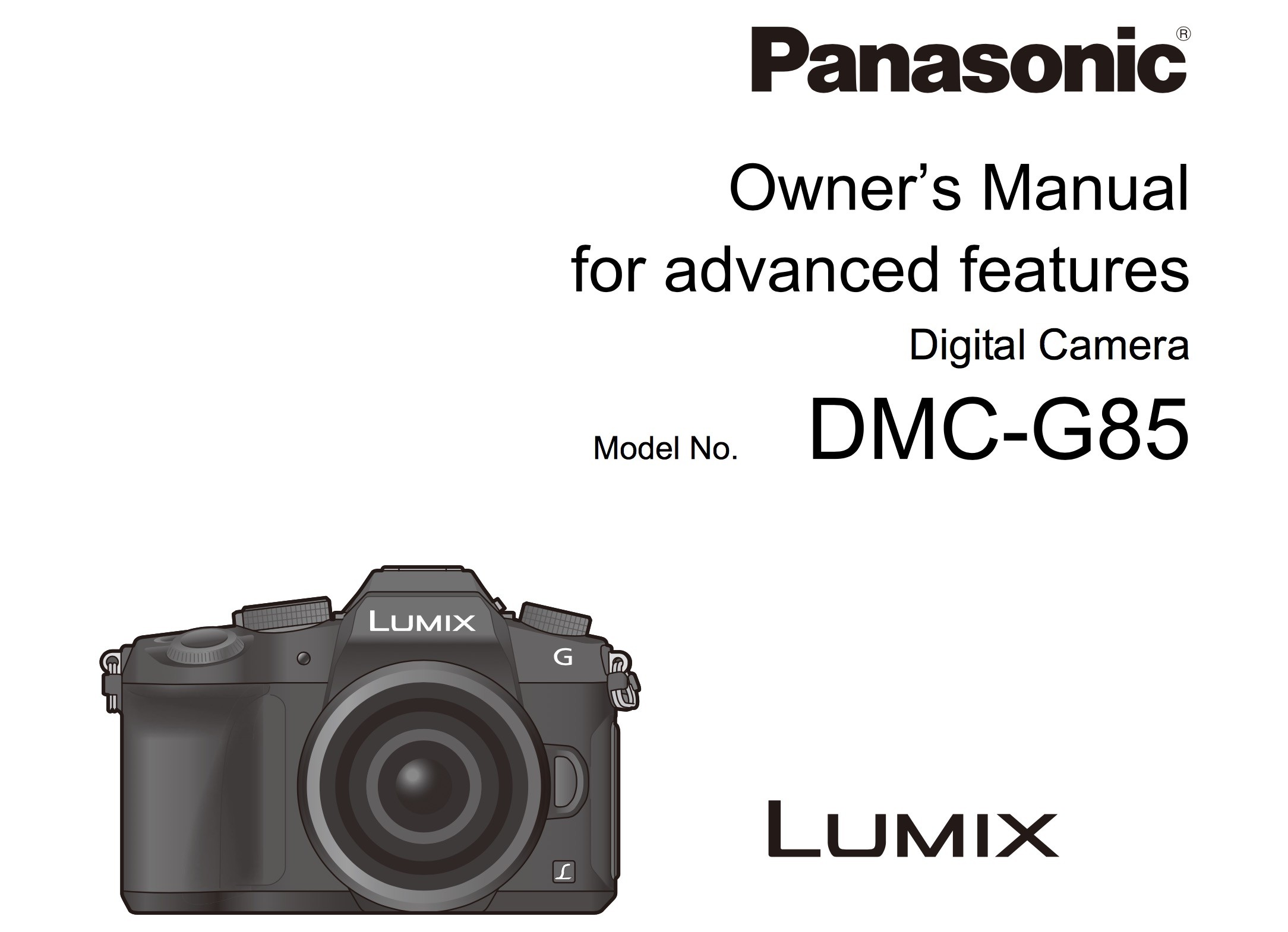 Panasonic Lumix G85/85 Manual for Download