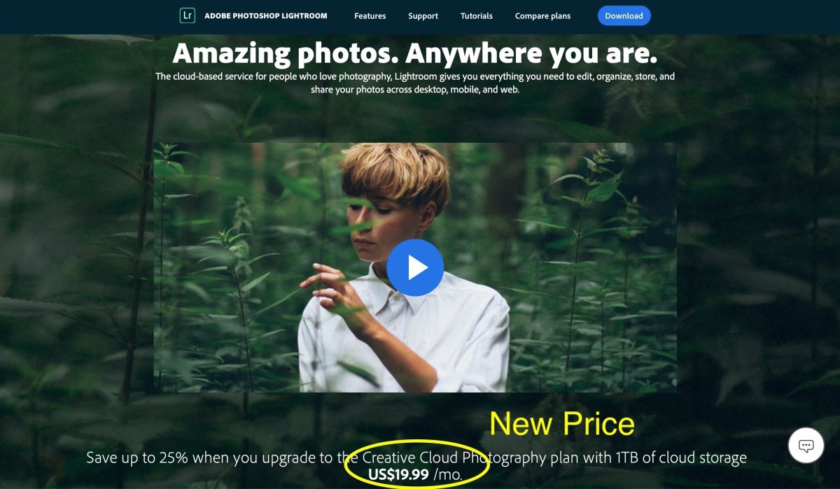 Adobe Price Increase for Lightroom & Photoshop