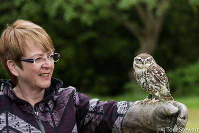 Heather making friends with a Burrowing Owl