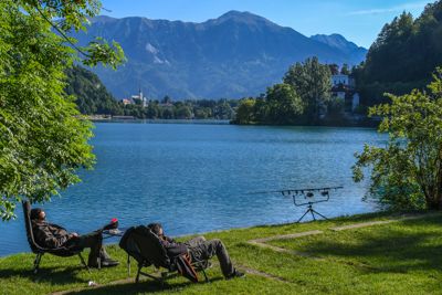 Fishing in Lake Bled