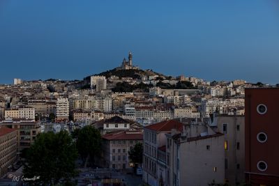 The Basilica Notre-Dame de la Garde sitting atop Marseilles