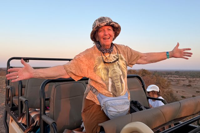 NE Explorer welcoming the view from a safari vehicle