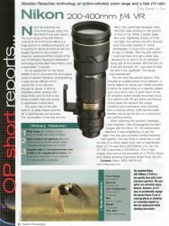 Cover of Outdoor Photographer: OP Short Reports...Nikon 200-400mm f/4 VR